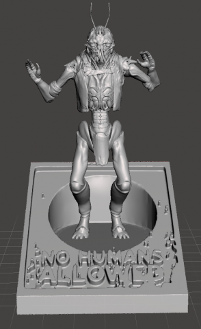 inspired in the 2009 movie district 9 prawn the alien with base ready for 3d print 3D 프린트 모델 .c4d .max .obj .3ds .fbx .stl .blend 