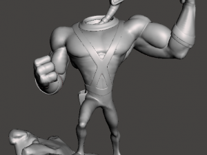 inspired earthworm jim figure with base 3D-Druckmodell