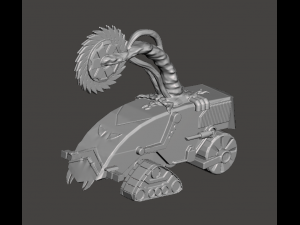 Inspired in the 80s animated series Jayce and the Wheeled Warriors Saw Boss Monster Mind 3D-printmodel