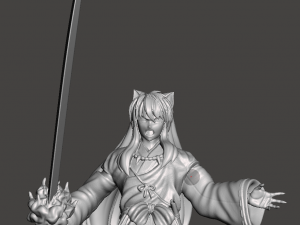 INSPIRED FIGURE OF INUYASHA WITH BASE FROM THE ANIME AND MANGA SERIES 3Dプリントモデル