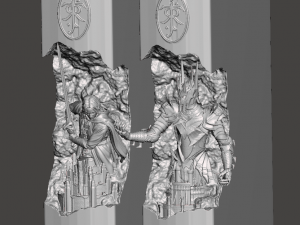 INSPIRED IN THE LORD OF THE RINGS SERIES ARAGORN AND SAURON BOOK HOLDER X2 BOOKSTANDS 3D Принт Модель