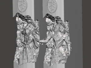 INSPIRED IN THE LORD OF THE RINGS SERIES ARAGORN AND SAURON BOOK HOLDER X2 BOOKSTANDS 3D Print Model