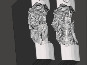 INSPIRED IN THE LORD OF THE RINGS SERIES ARAGORN AND SAURON BOOK HOLDER X2 BOOKSTANDS 3D Print Model