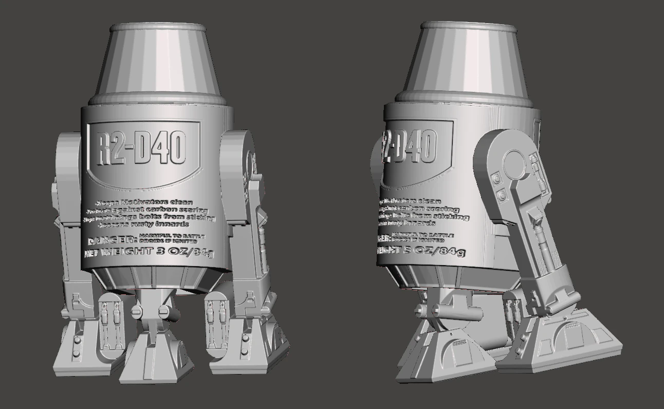 INSPIRED IN THE STAR WARS SAGA THE COMIC DROID R2-D40 3D Print Model .c4d .max .obj .3ds .fbx .stl .blend 