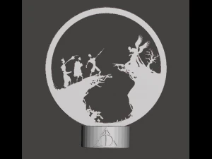 영감을 받은 해리포터 죽음의 성물 3형제 램프 3D 프린트 모델