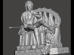 INSPIRED IN THE GREAT MOVIE FROM 1986 LABYRINTH BY JIM HENSON JARETH THE GOBLIN KING IN THE THRONE Model Cetak 3D
