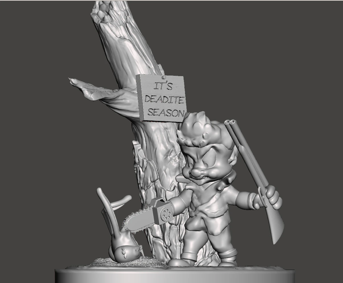 Inspired Scene from the Looney Tunes - Evil Dead crossover cover image 3D Print Model .c4d .max .obj .3ds .fbx .stl .blend 