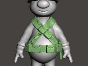 Inspiriert von Fraggle Rock zeigen Sie einen Bulldozer mit Werkzeuggürtel 3D Druckmodell