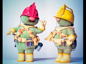 Inspired in fraggle rock show a dozzer with tool belt 3Dプリントモデル