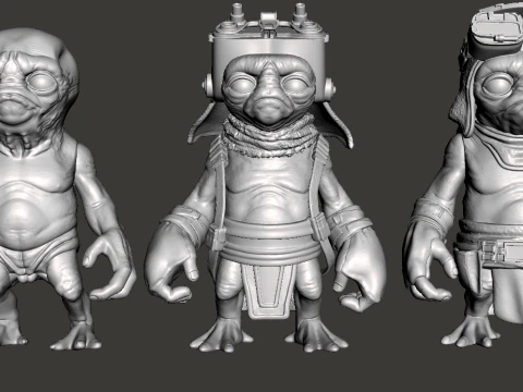 Terinspirasi dari Star Wars Saga dan Tokoh Anzellan The Mandalorian dalam 3 versi dengan item Model Cetak 3D