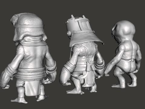 Ispirato alla saga di Star Wars e ai personaggi Mandalorian Anzellan in 3 versioni con oggetti Modello di stampa 3D