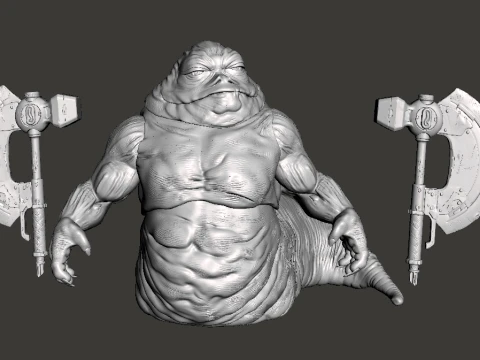Terinspirasi dari Film The Mandalorian dan Grogu Rotta The Hutt Model Cetak 3D