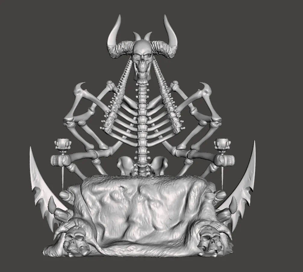 Inspired by the movie Masters of the Universe Skeletors Throne 3D Print Model .c4d .max .obj .3ds .fbx .stl .blend 