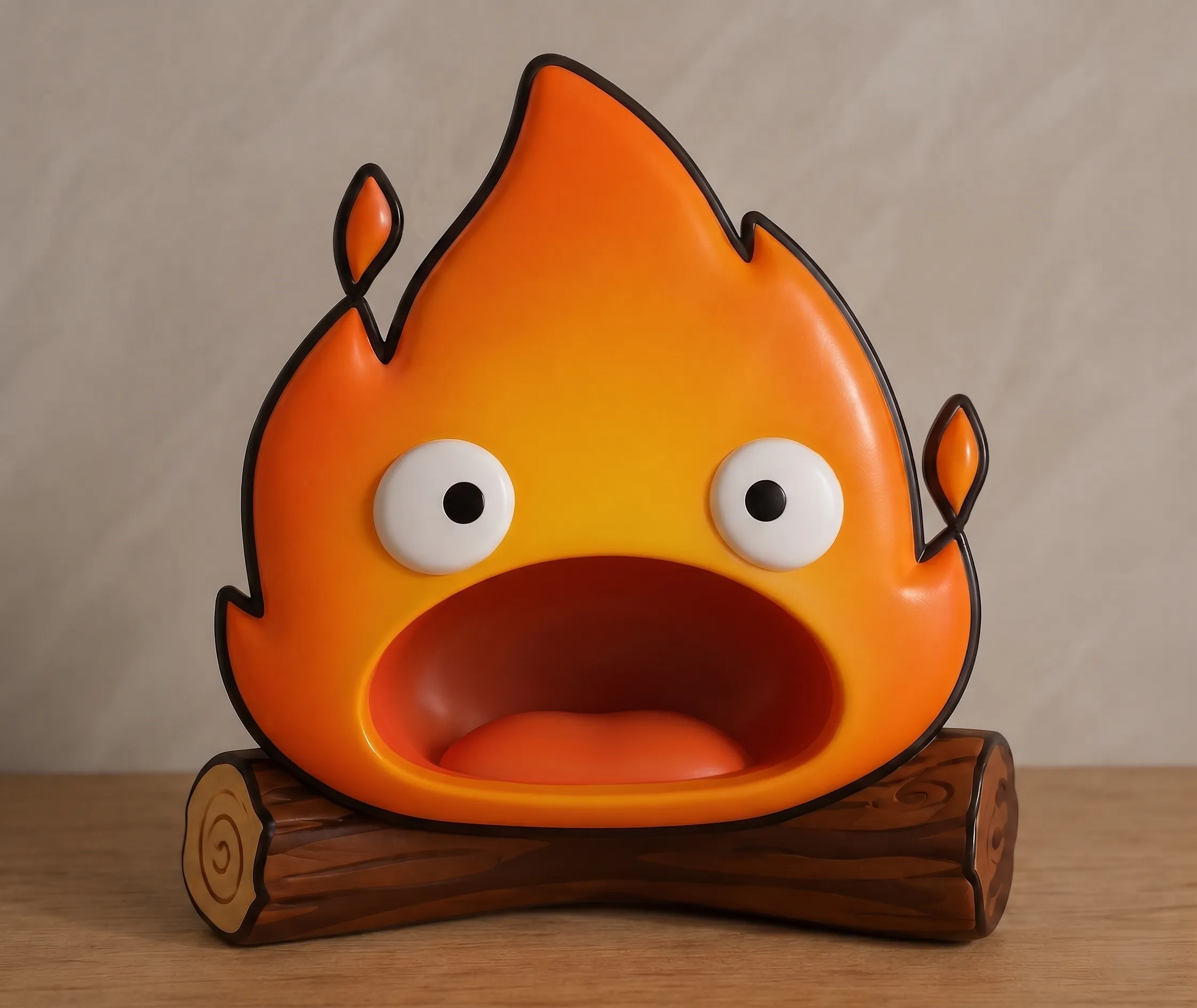 Popcorn bucket de Howls Moving castle Calcifer Halloween sweets Bowl 3D Print Model .c4d .max .obj .3ds .fbx .stl .blend 