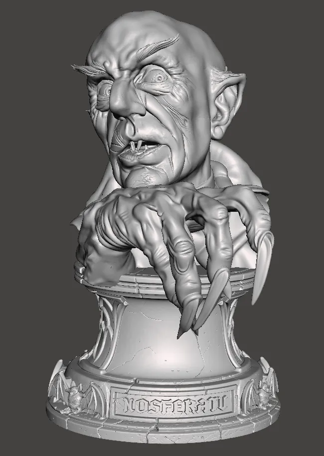 Bust inspired by the 1922 movie Nosferatu Count Orlok 3D Print Model .c4d .max .obj .3ds .fbx .stl .blend 