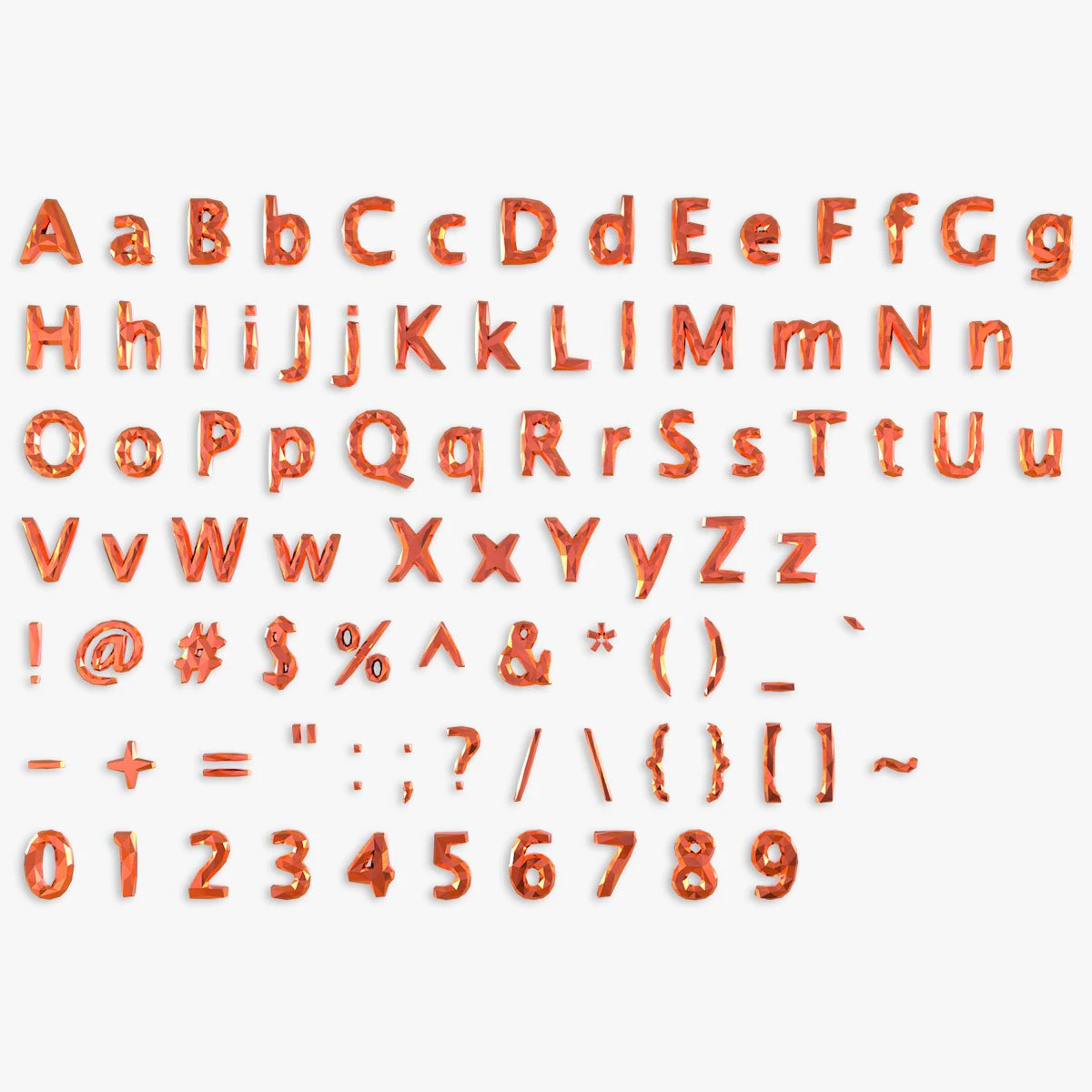 3D低ポリ文字 3Dモデル .c4d .max .obj .3ds .fbx .stl .blend 