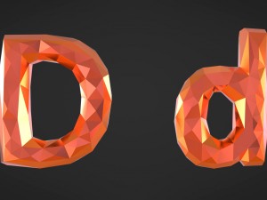 3d low poly letters 3D मॉडल