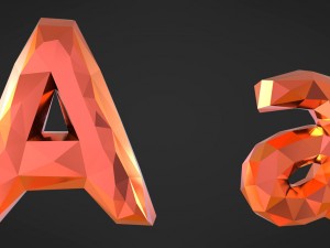 3d low poly letters 3D मॉडल
