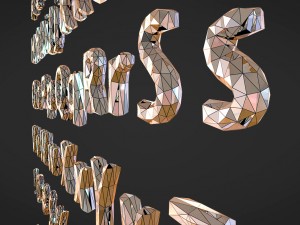 3d low poly letters 3D मॉडल