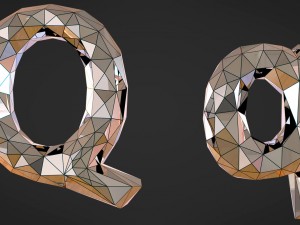 3d low poly letters 3D मॉडल