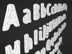 3d low poly letters 3D मॉडल