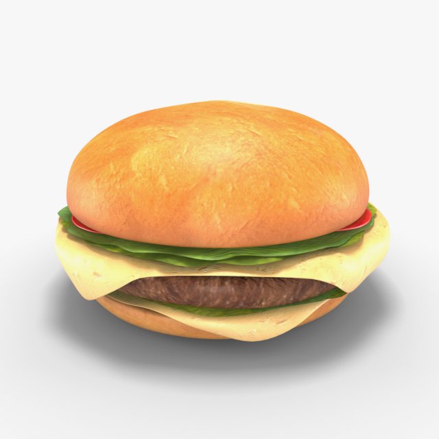 low poly hamburger 3D मॉडल .c4d .max .obj .3ds .fbx .stl .blend 