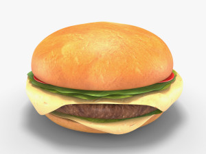 low poly hamburger Modelo 3D