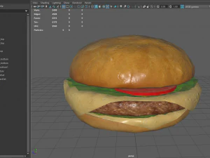 low poly hamburger 3D Model