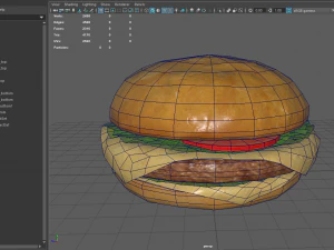 low poly hamburger 3D Model