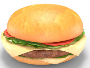 low poly hamburger 3D मॉडल