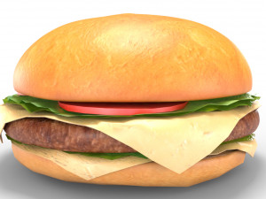 low poly hamburger 3D मॉडल