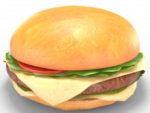 low poly hamburger 3D मॉडल