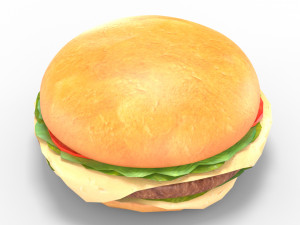 low poly hamburger 3D मॉडल