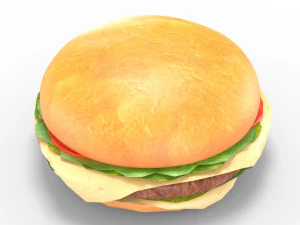 low poly hamburger 3D Model