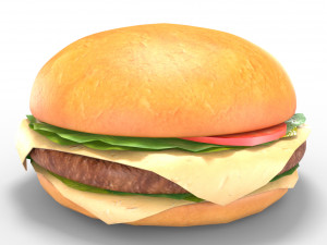 low poly hamburger 3D मॉडल