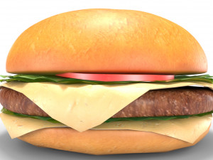 low poly hamburger 3D मॉडल