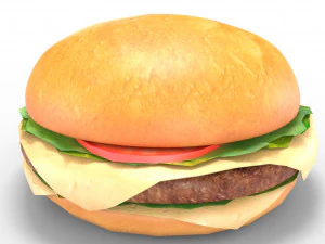 low poly hamburger 3D Model