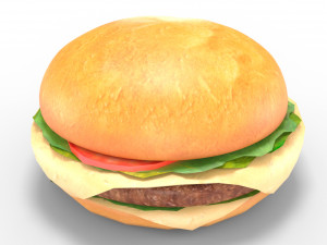 low poly hamburger 3D मॉडल