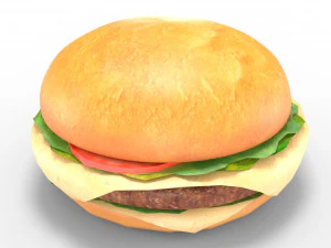 low poly hamburger 3D Model