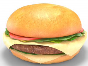 low poly hamburger 3D मॉडल