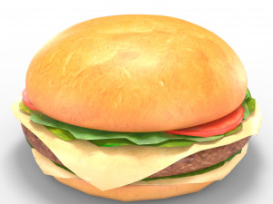 low poly hamburger 3D मॉडल