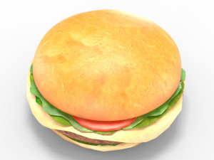 low poly hamburger 3D मॉडल