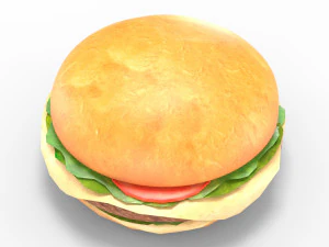 low poly hamburger 3D Model
