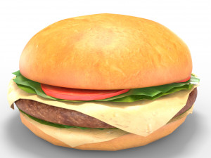 low poly hamburger 3D मॉडल