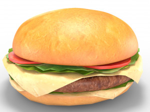 low poly hamburger 3D मॉडल