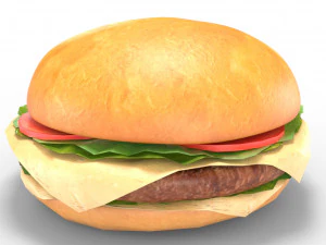 low poly hamburger 3D Model