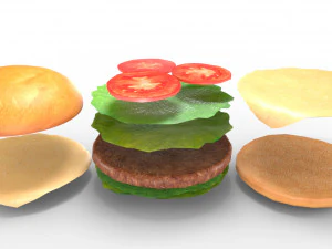 low poly hamburger 3D Model