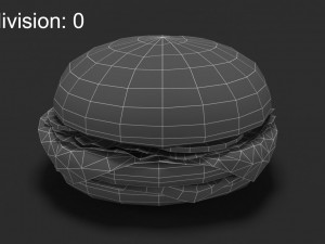 low poly hamburger 3D मॉडल