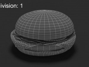 low poly hamburger 3D मॉडल