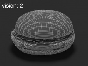 low poly hamburger 3D मॉडल